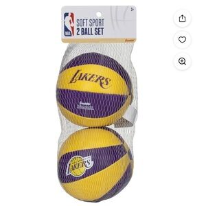 LALakers NBA Soft Sport Kids Mini Basketball 2 Pack,4” soft,Franklin Sports